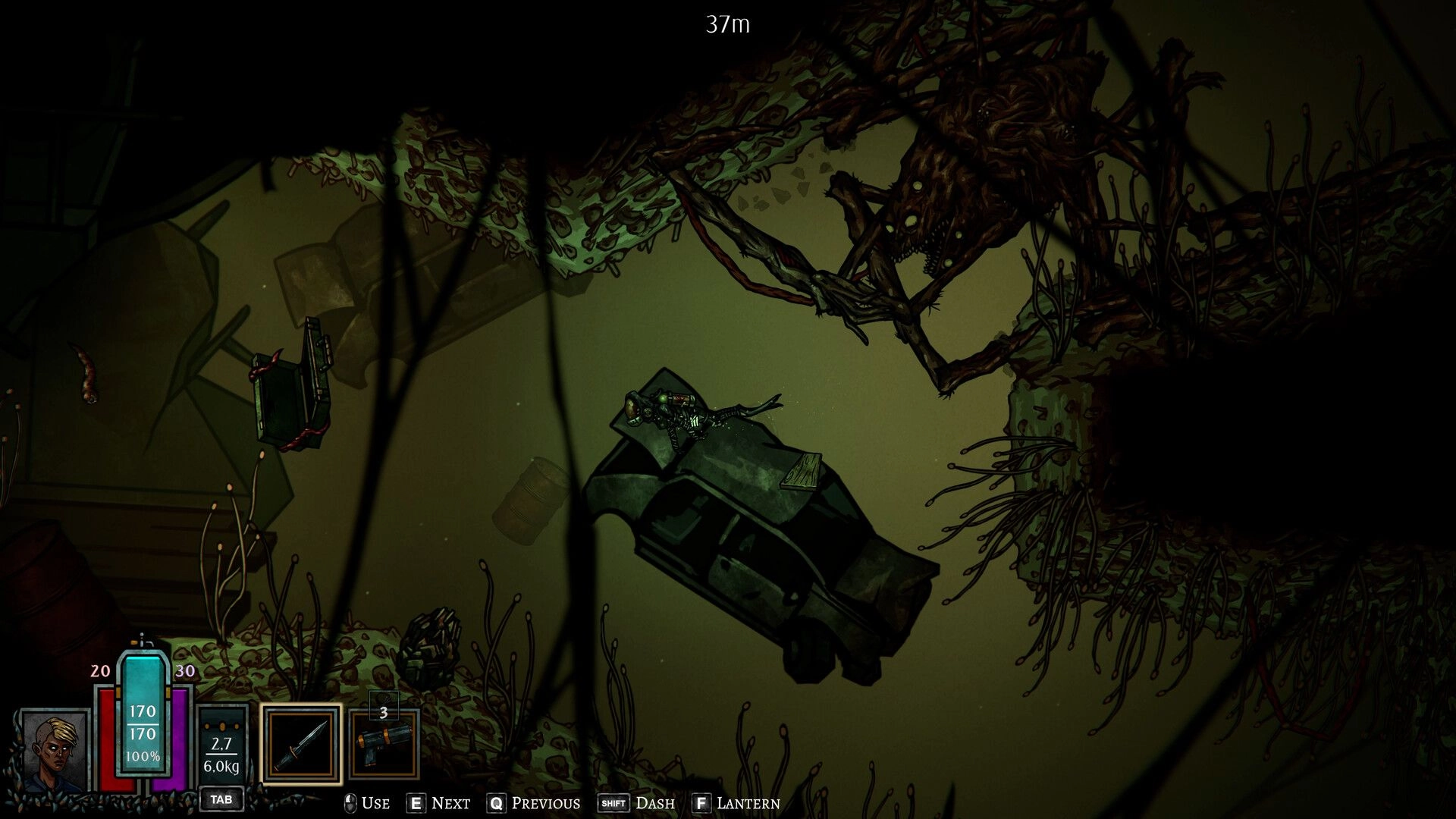 DIVE or DIE diver evading abyss horror in Stalker Wells